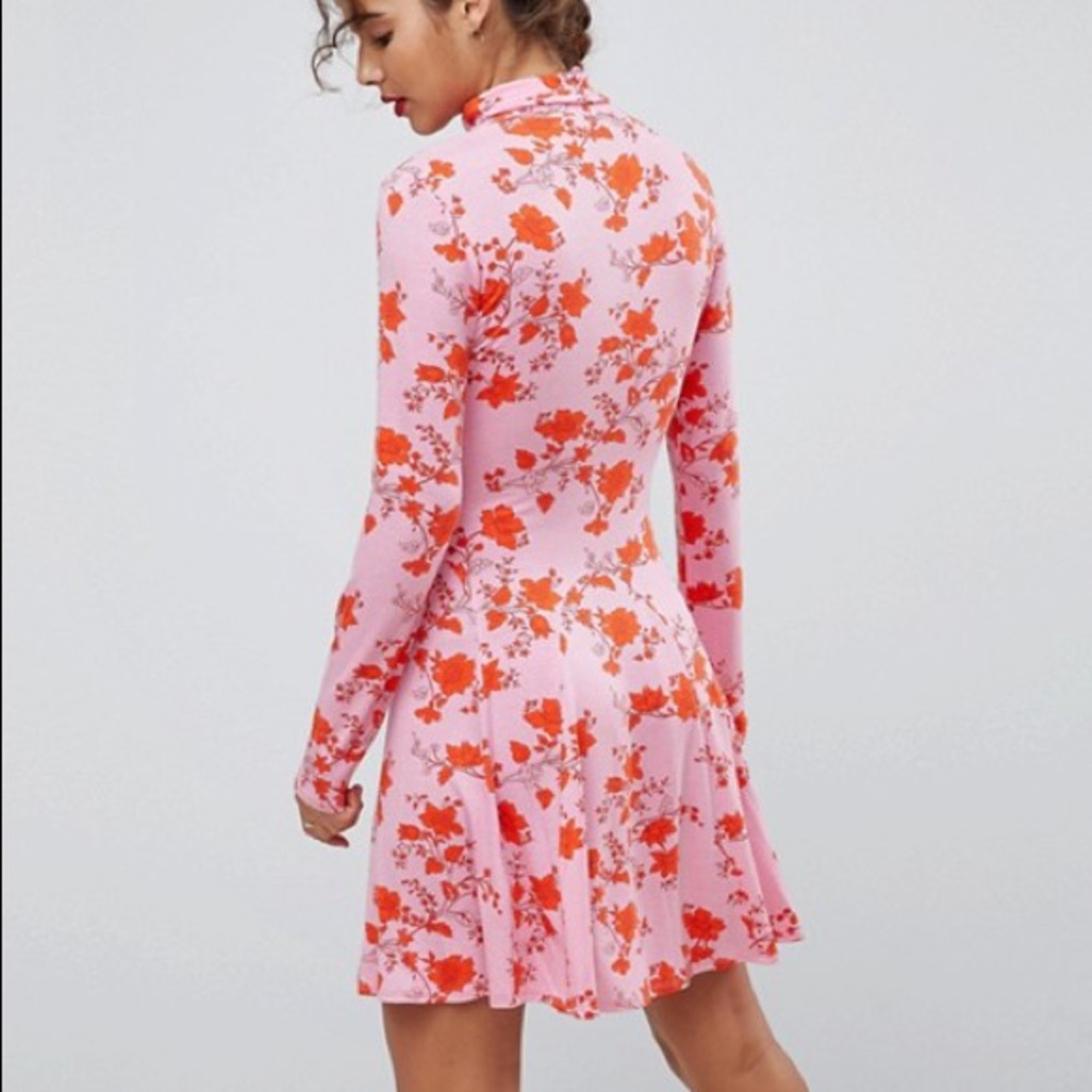 ASOS mini dress with godets in floral print